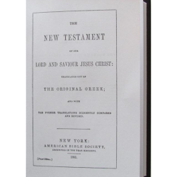 Union New Testament is Hardbound reprint of 1861 American Bible Society, New York, New Testament